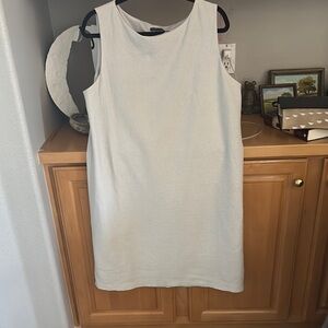 Eileen Fisher White Sleeveless Sheath Dress